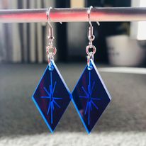 BLUE DIAMOND STARBUST EARRINGS