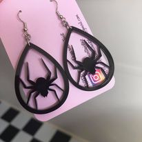 BLACK SPIDER EARRINGS