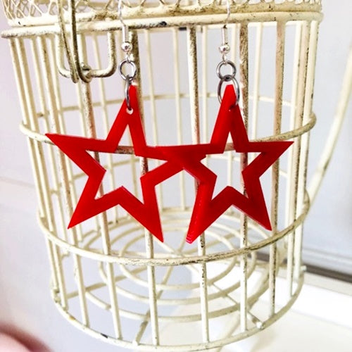 RED STAR EARRINGS