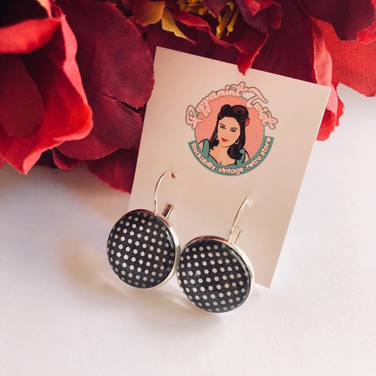 BLACK POLKADOT EARRINGS
