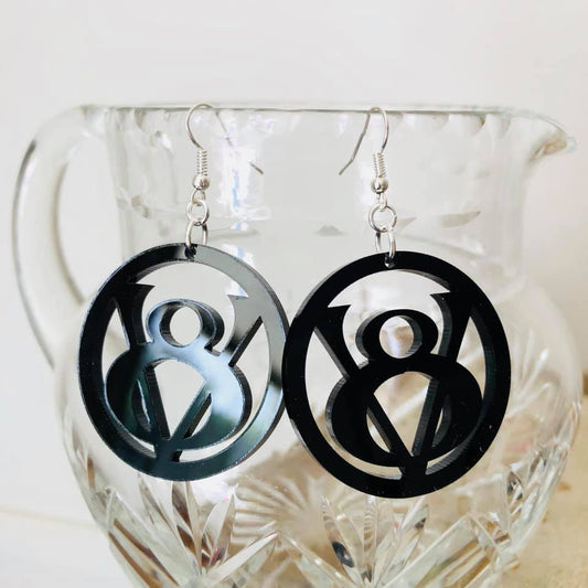 BLACK V8 EARRINGS