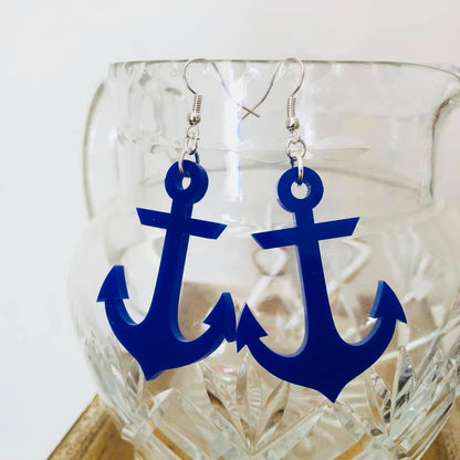 BLUE ANCHOR EARRINGS
