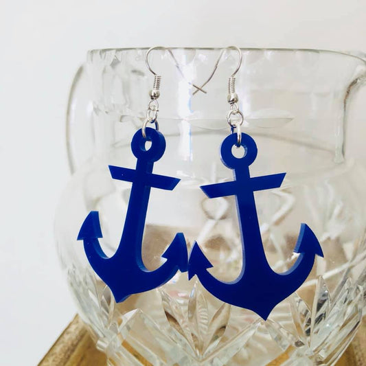 BLUE ANCHOR EARRINGS
