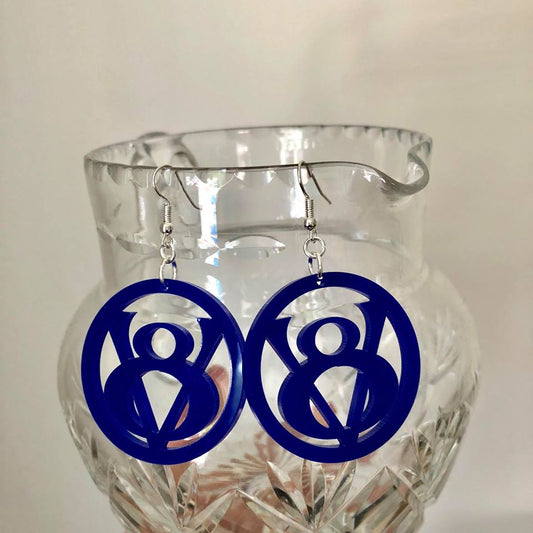 BLUE V8 EARRINGS