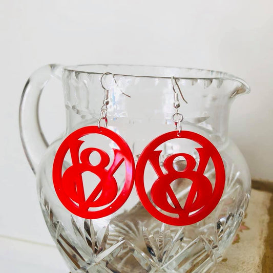 RED V8 EARRINGS