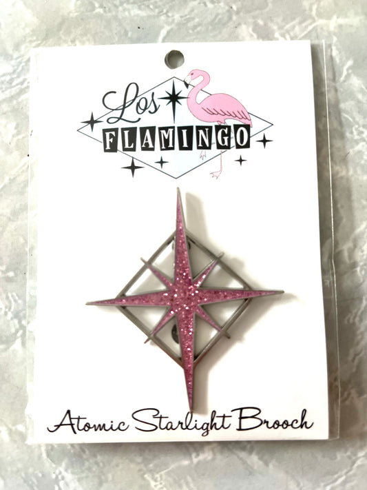 ATOMIC STARLIGHT GLITTER PINK BROOCH