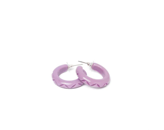 HEATHER HEAVY CARVE HOOP EARRINGS