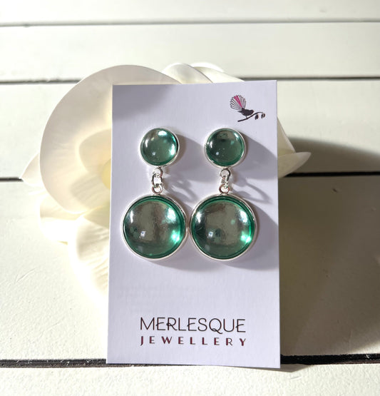METALLIC MINT DROP EARRINGS