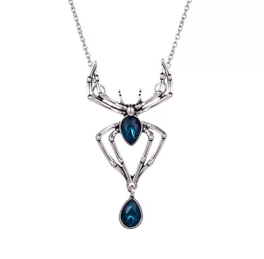 BLUE SPIDER NECKLACE
