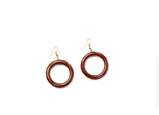TOBACCO DROP HOOP EARRINGS