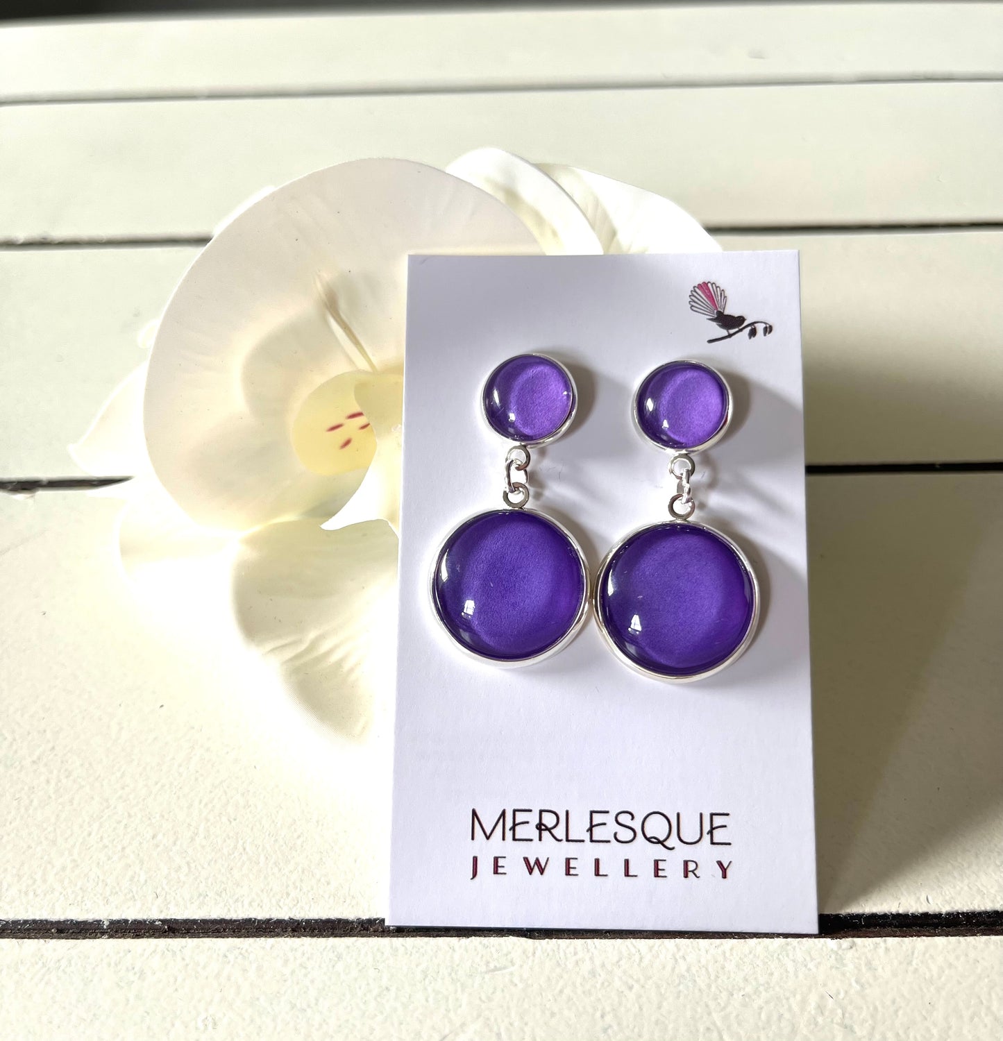 DEEP PURPLE DROP EARRINGS