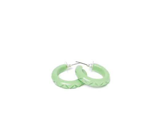 TEA HEAVY CARVE HOOP EARRINGS