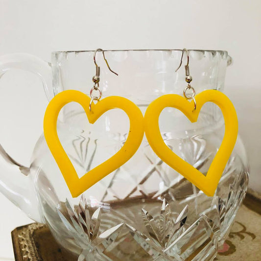 YELLOW  HEART EARRINGS